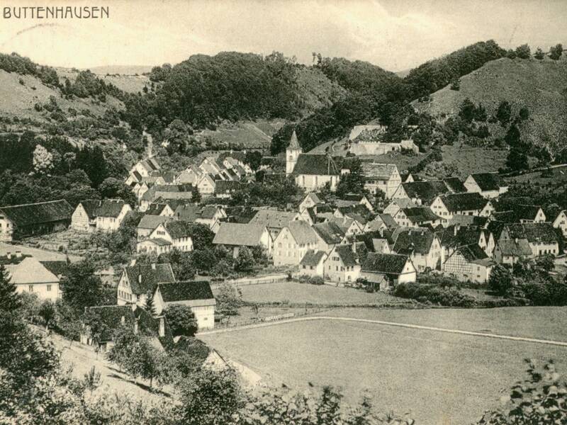 Historische Ansicht von Buttenhausen schwarz-weiß