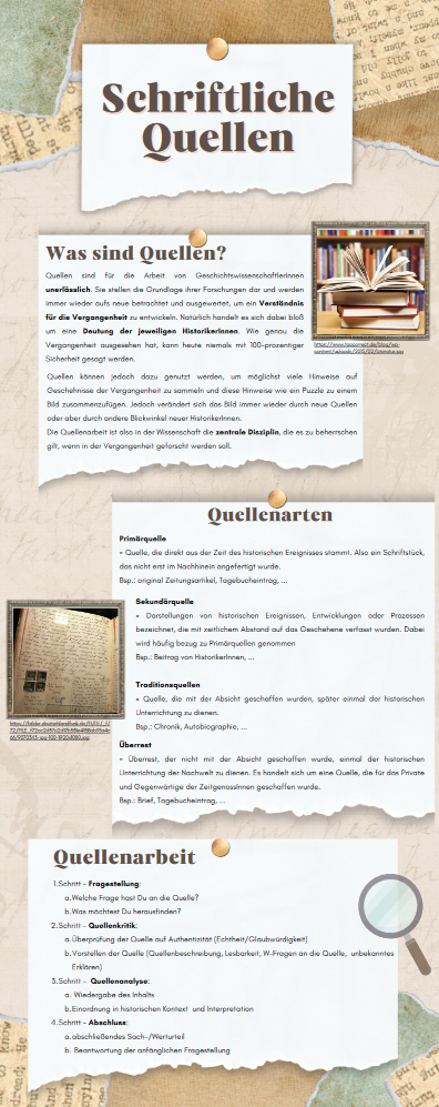 Infoblatt Schriftliche Quellen