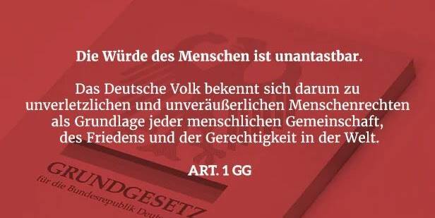 Text des ART. 1 GG - Die Würde des Menschen