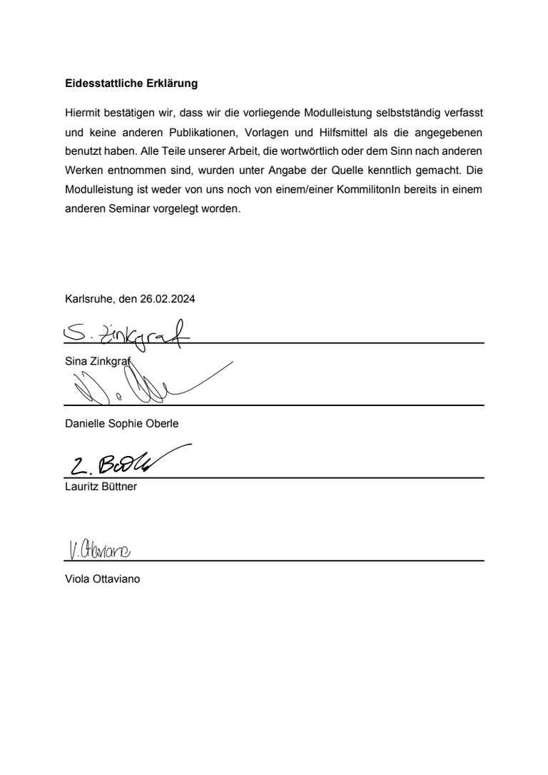Eine Eidesstaatliche Erklärung