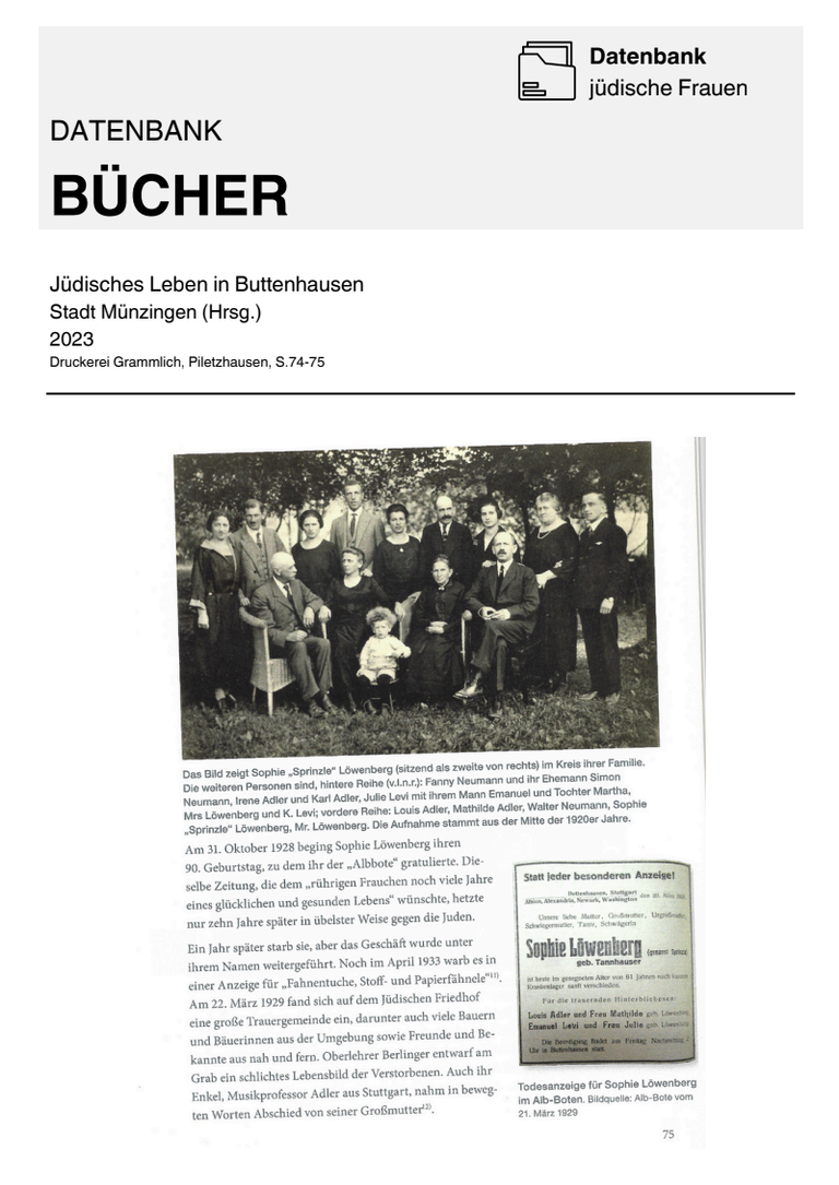 Buchseite Jüdisches Leben in Buttenhausen 2
