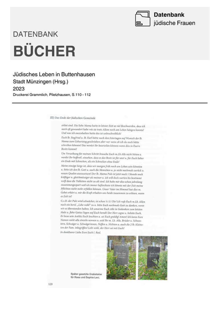 Buchseite Jüdisches Leben in Buttenhausen 5