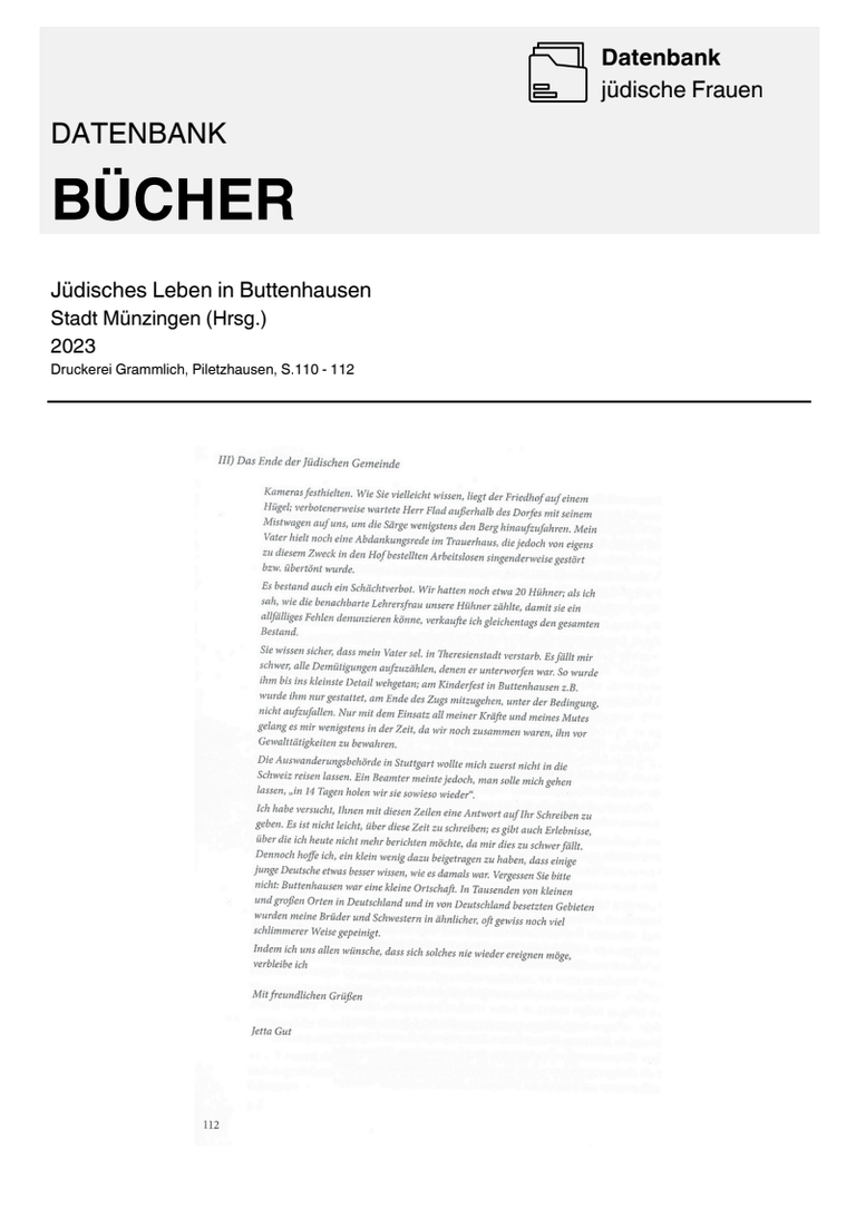 Buchseite Jüdisches Leben in Buttenhausen 8