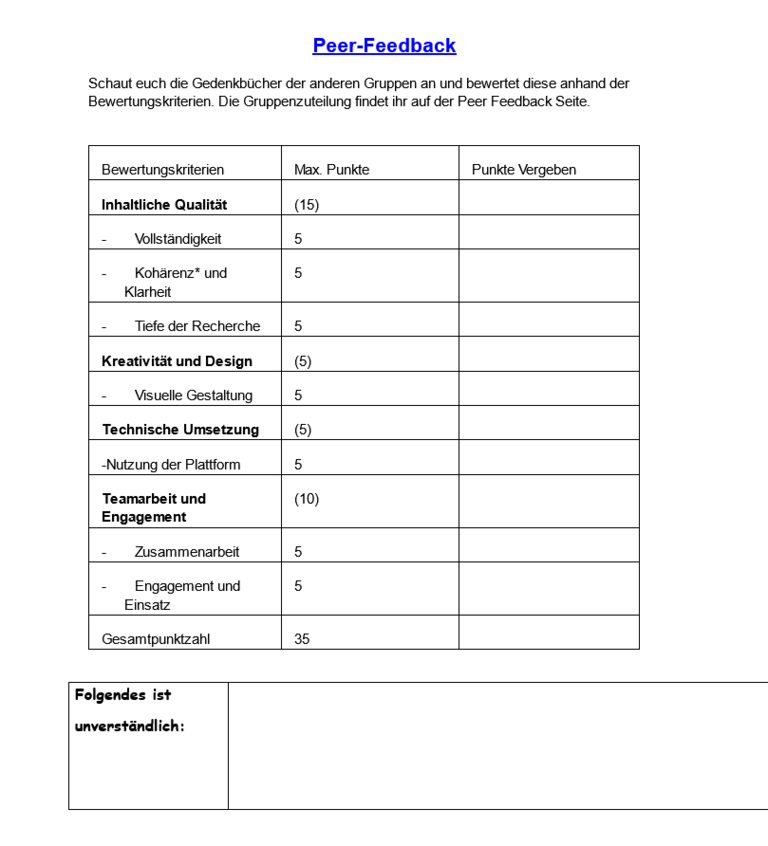 Peer-Feedback Seite 1
