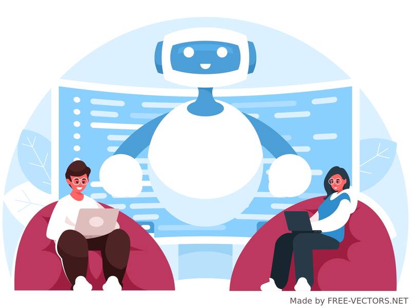 Icon Roboter und Personen
